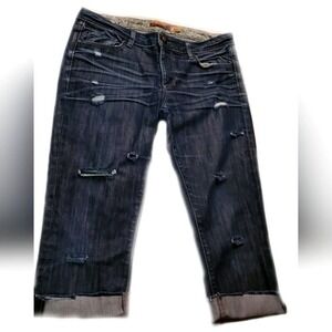 Paige Skyline Women's Distressed Capri Raw Hemline Jeans Size 30
